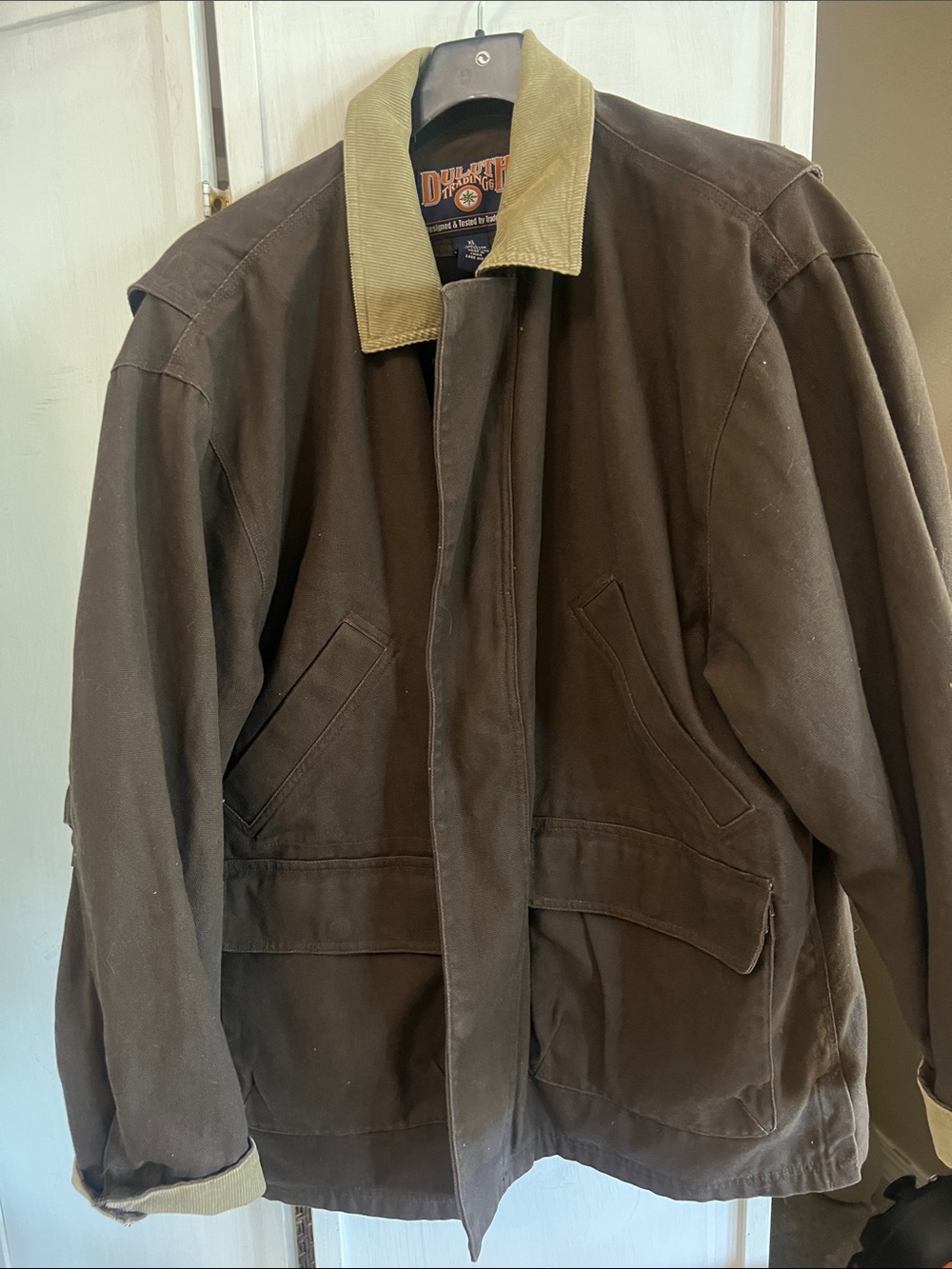 Duluth Brown Canvas Jacket with Tan Corduroy Collar